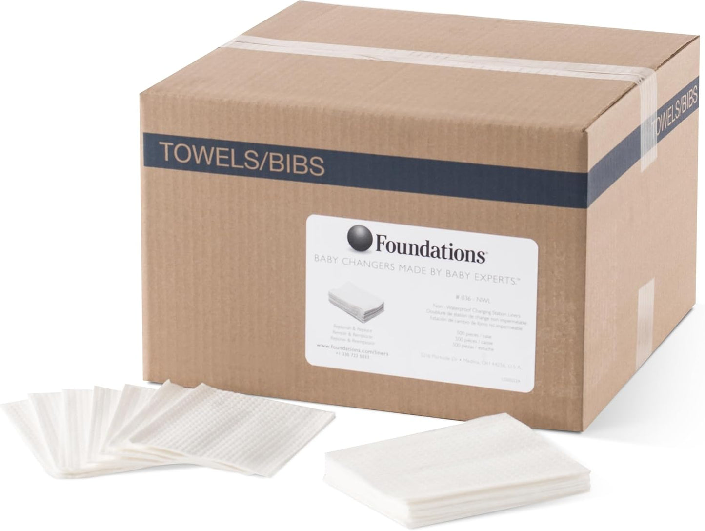 Foundations 2-Ply Disposable Non-Waterproof Baby Changing Station Liner Refills for Commercial