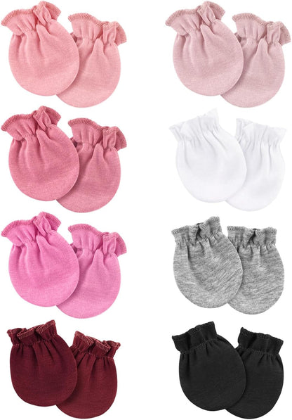 Newborn Baby Mittens No Scratch Cotton Elastic Wrist Gloves Infant Toddler Mittens for Baby Boy