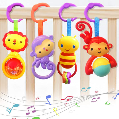 Baby Toys, Cartoon Animal Hanging Rattle Toys, Handbells Baby Rattles, Baby Bed Crib Car Seat