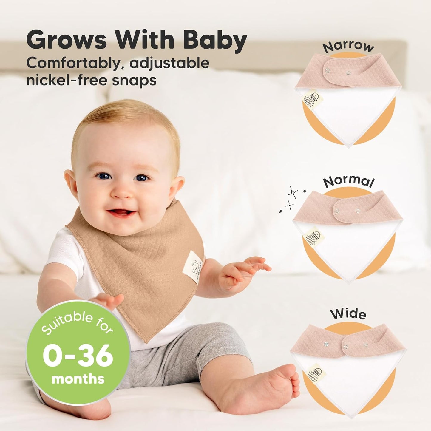 KeaBabies 8-Pack Bandana Bibs for Baby Girls, Boys - Organic Cotton Baby Bibs for Drooling &