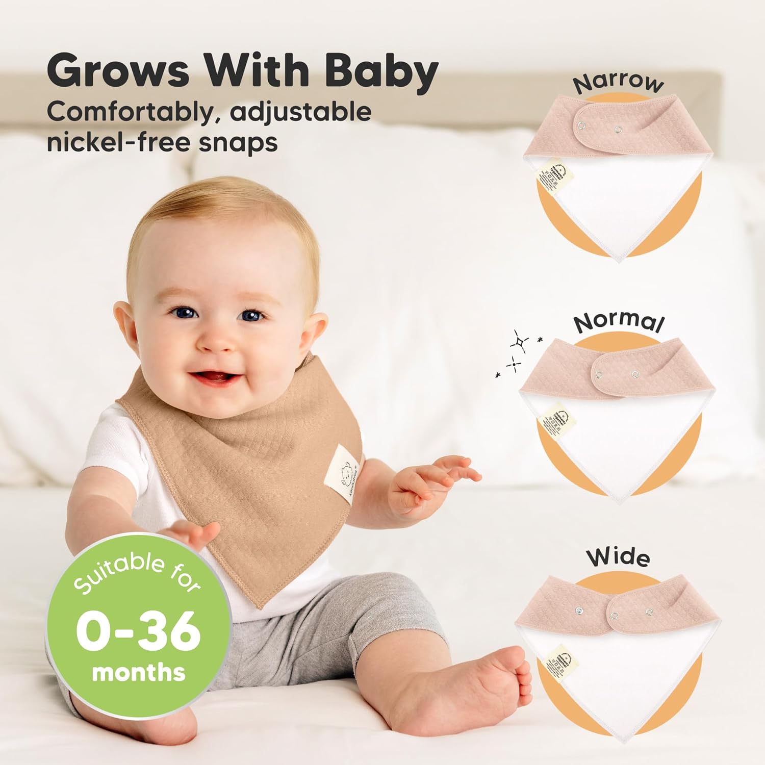 KeaBabies 8-Pack Bandana Bibs for Baby Girls, Boys - Organic Cotton Baby Bibs for Drooling &