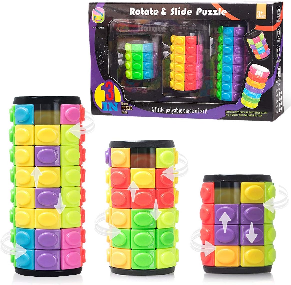 R.Y.TOYS Rotate and Slide Puzzle-Design Patent,Fidget Toys(Restore Order/Create Patterns) 8
