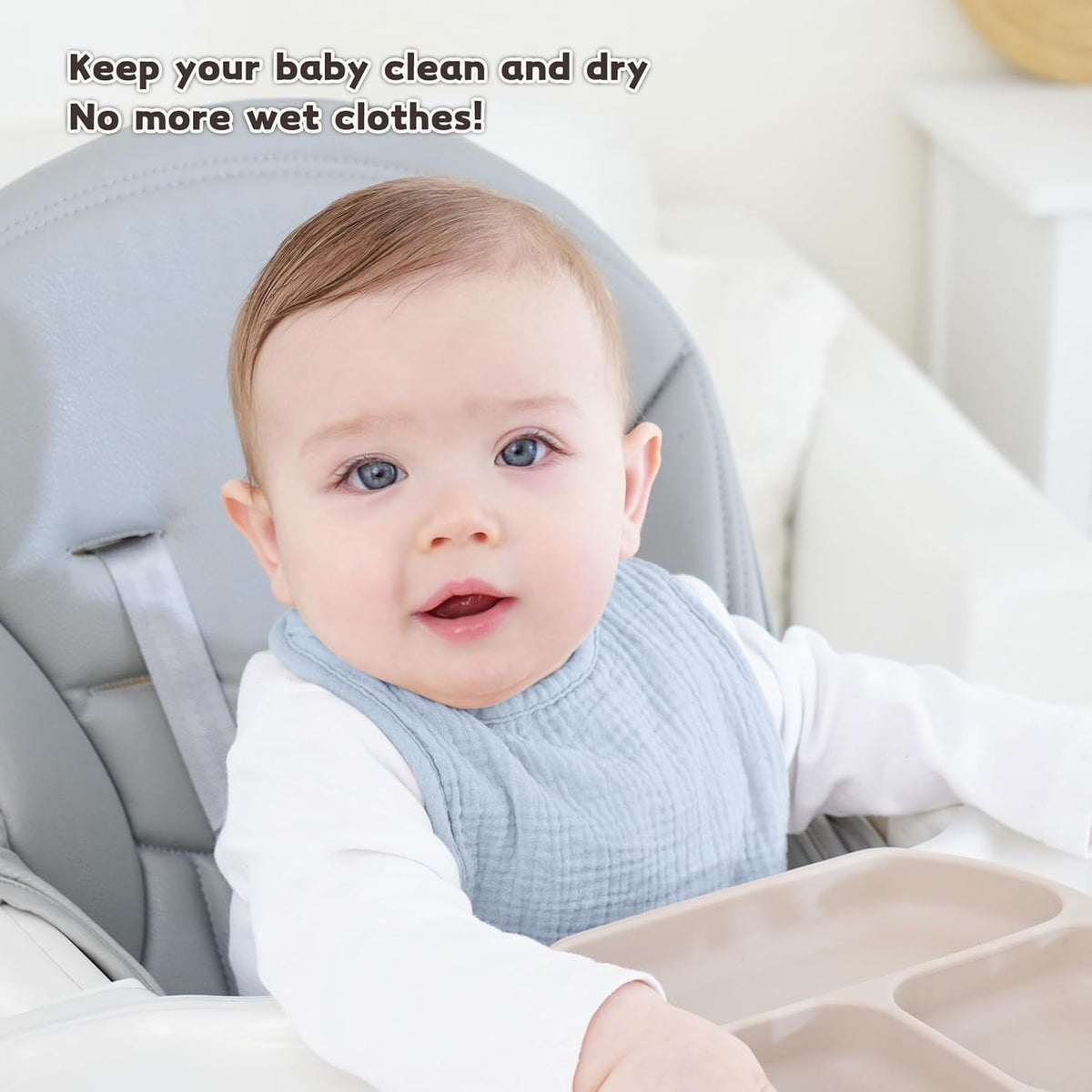 Susurration Muslin Baby Bibs 8 Pack Bandana Drool Bibs, Soft Square Adjustable Baby Drooling Bibs