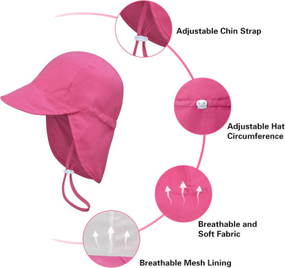 2 Pack Baby Sun Hats UPF 50+ Toddler Beach Hat for Girls Boys 0-4 Years