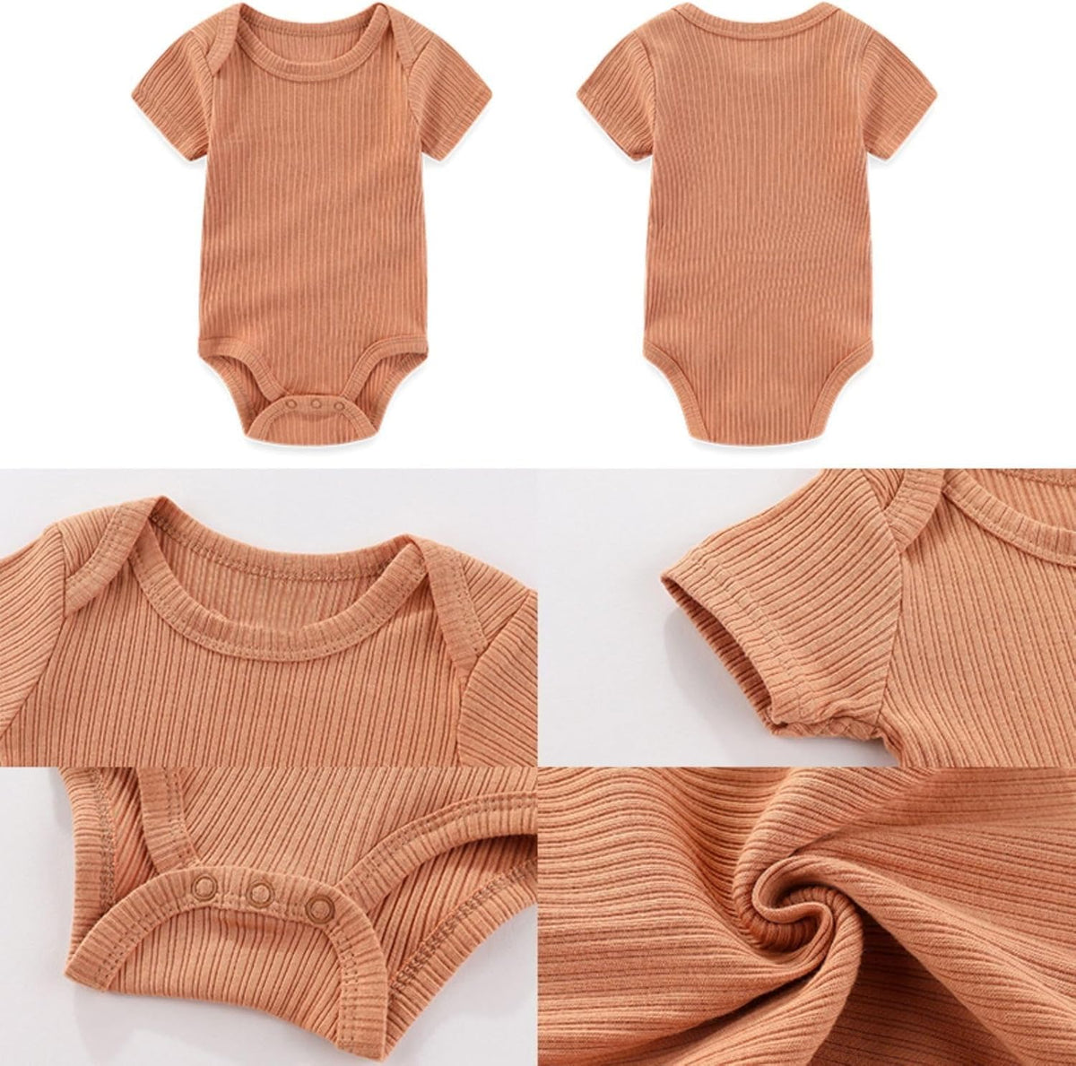 Four Seasons Baby Boy Girl Bodysuits 5-Pack Cotton Comfort Short Sleeve Baby Clothes Soft Infant