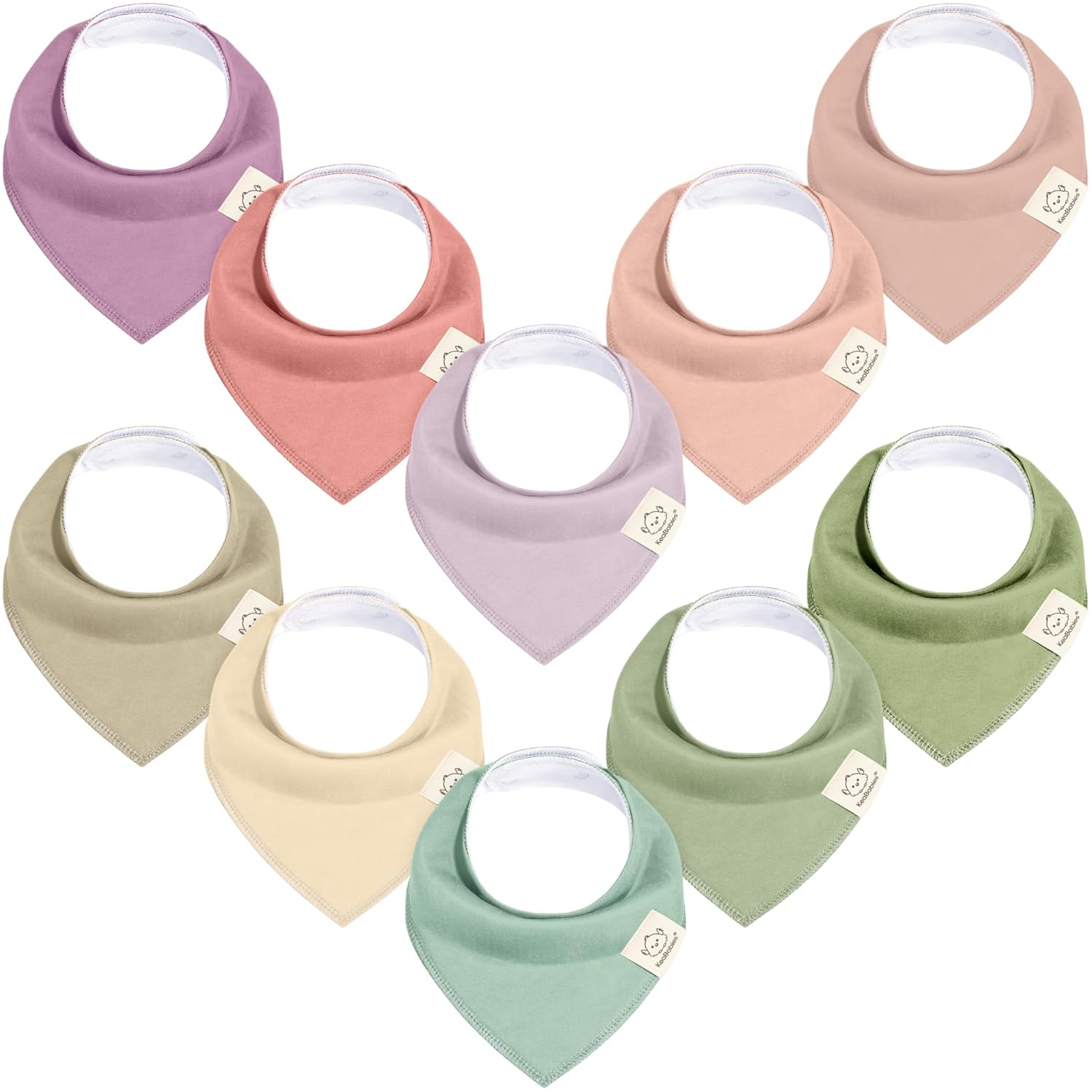 10-Pack Organic Baby Bandana Bibs for Girls - Super Absorbent Triangle Baby Bibs for Drooling and
