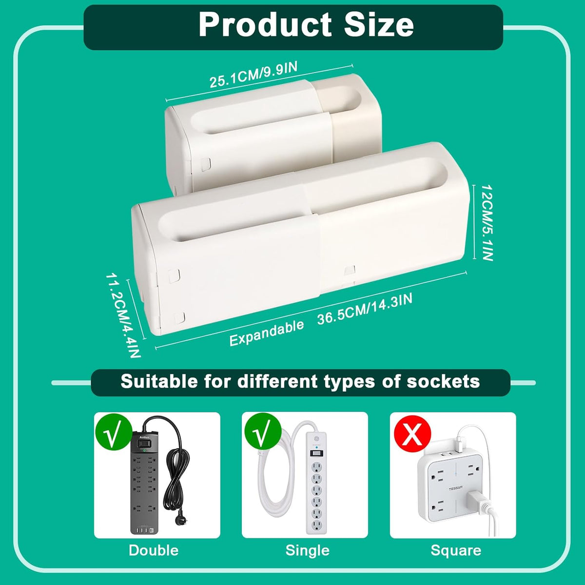 Improved Power Strip Cover Box(1 Pack) 丨Outlet Covers Baby Proofing丨Baby Safety Products丨Adjustable