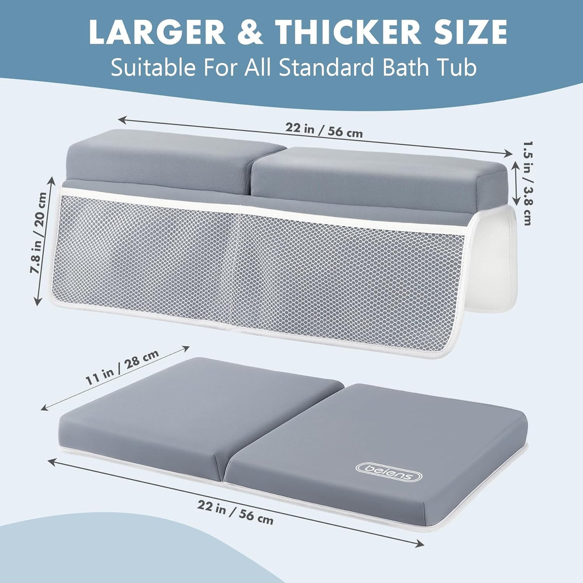 beiens Bath Kneeler and Elbow Rest Pad Set - 1.5'' Comfortable Thick Baby Bath Kneeler Pads, Quick