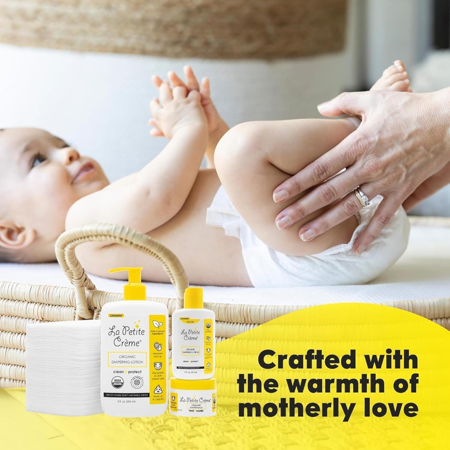 La Petite Creme Premium French Diapering Gift Set: Includes Organic Diapering Lotion (8 oz)