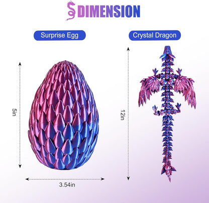 12inch Fly Dragon Egg, Year of The Dragon, 3D Printed Dragon, Executive Desk Toys, Articulated