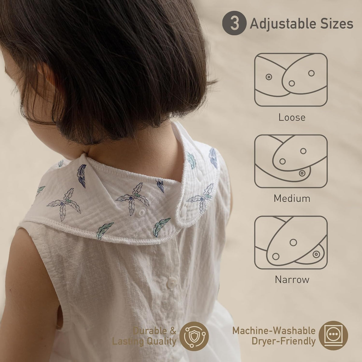 Muslin Baby Bibs 8 Pack, Baby Bandana Drool Bib for Drooling and Teething, Cotton Soft Absorbent