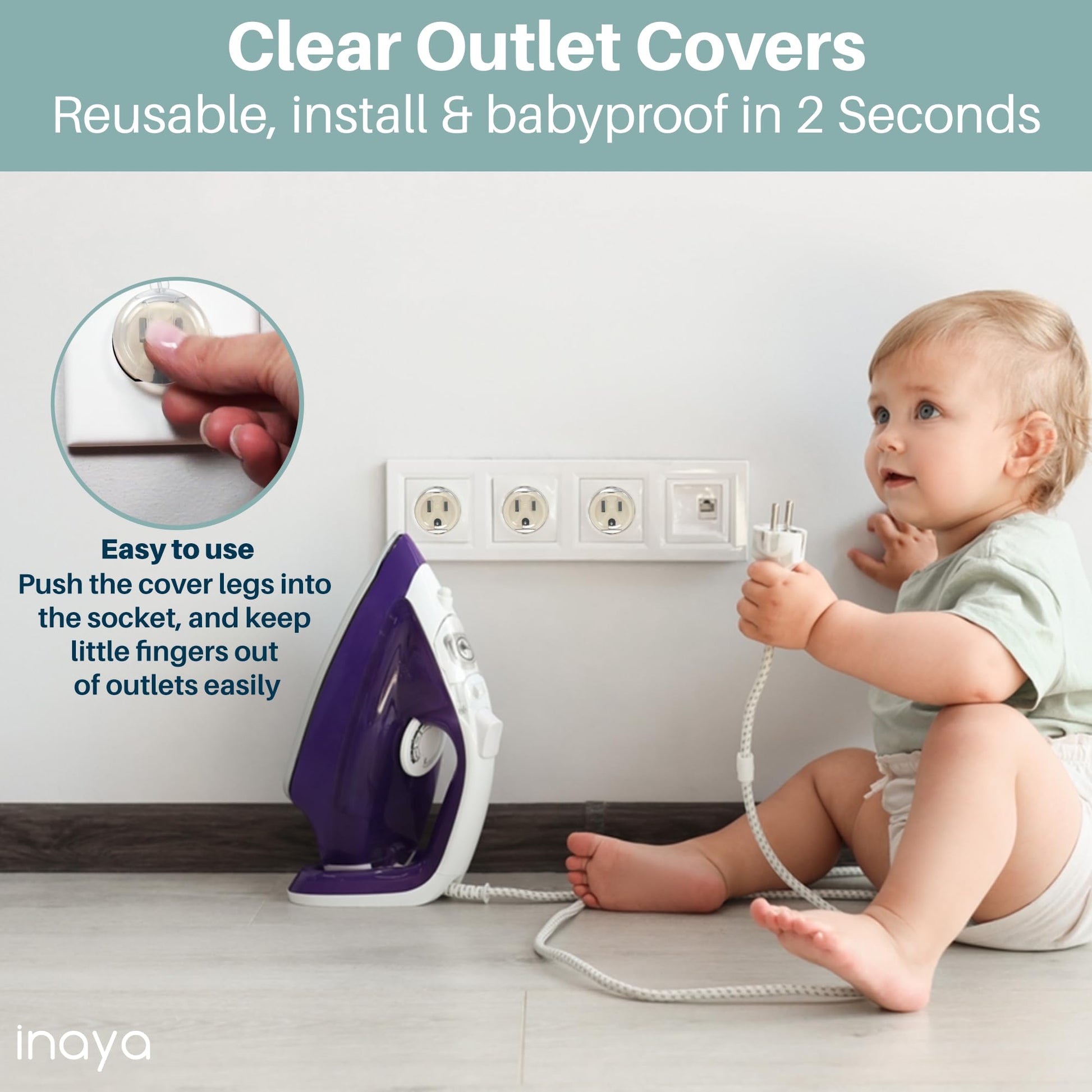 Inaya Complete Baby Proofing Kit - Child Safety Hidden Locks for Cabinets & Drawers, Adjustable