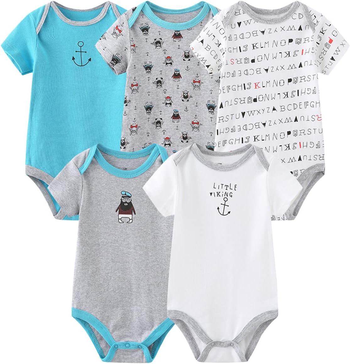 Newborn Layette Gift Set Bodysuits Pants for Baby Girl and Boy 24 Piece 100% Cotton Essentials and