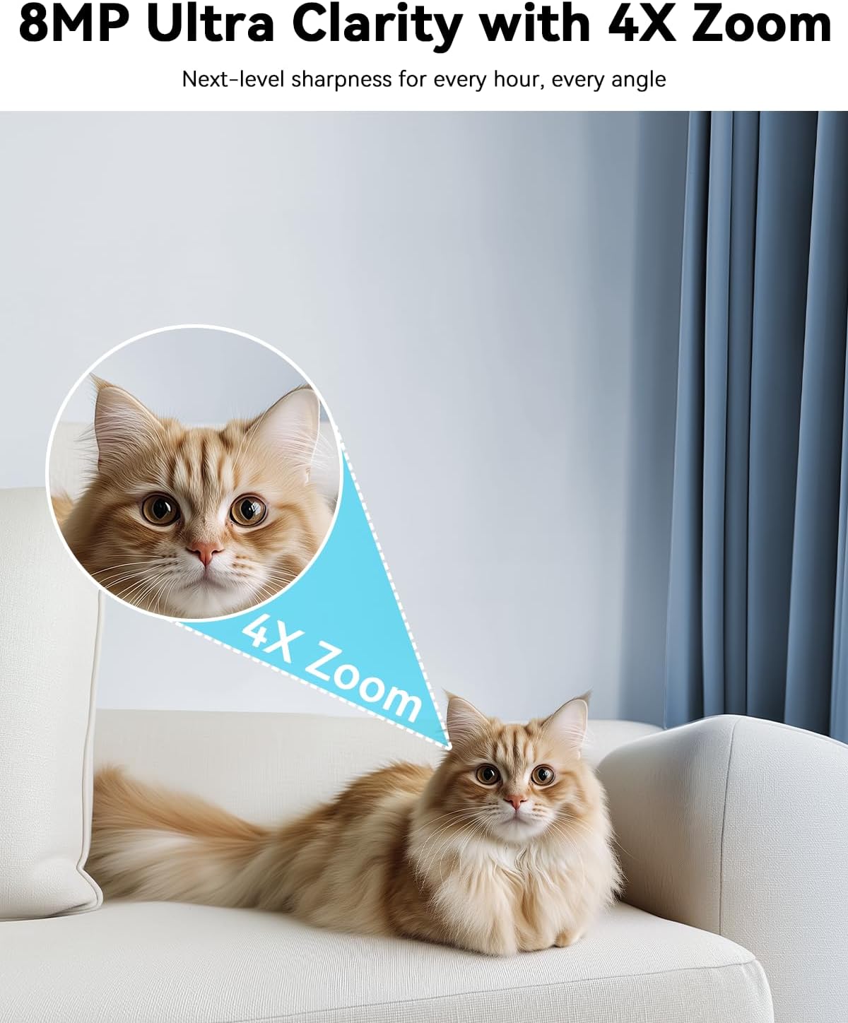 blurams Pet Camera 4K, 8MP Indoor Cameras for Home Security with One-Touch Call, Color Night