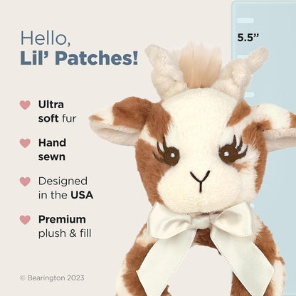 Bearington Collection Baby Lil' Patches, 5.5 in Giraffe Plush Stuffed Animal Baby Rattle, Newborn