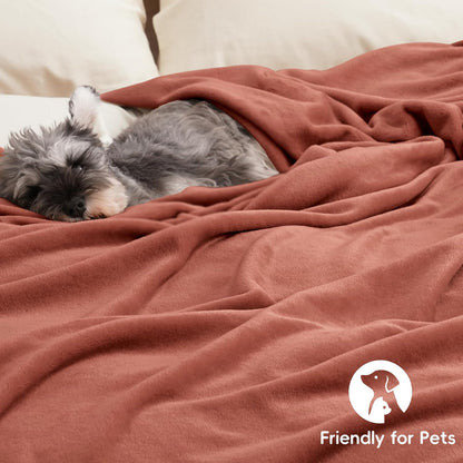 PHF Ultra Soft Fleece Blanket Twin Size, No Shed No Pilling Luxury Plush Cozy 300GSM Lightweight