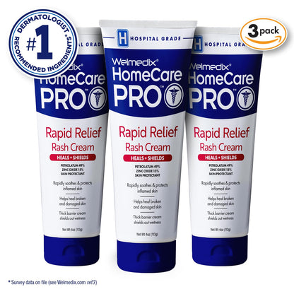 Welmedix Rapid Relief Diaper Rash Cream with Zinc Oxide, Hospital Grade Barrier Cream for Adults