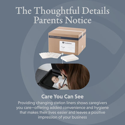 Foundations 2-Ply Disposable Non-Waterproof Baby Changing Station Liner Refills for Commercial