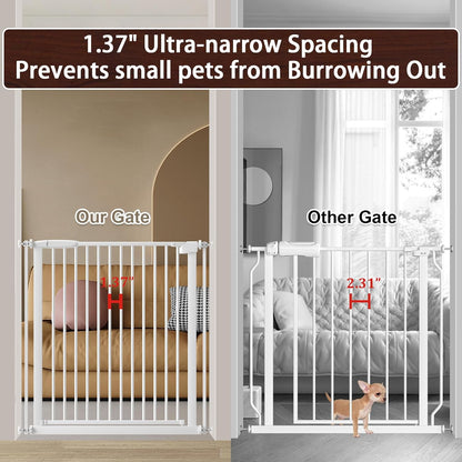 DEARBB Extra Wide Baby Gate Ultra Narrow Spacing 30.11-77.36" Pressure Mounted Double Lock Swing