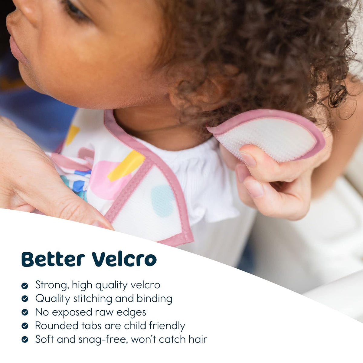 Tiny Twinkle Mess-Proof Baby Bib - Waterproof Bib for Baby Girl - Machine Washable - Adjustable