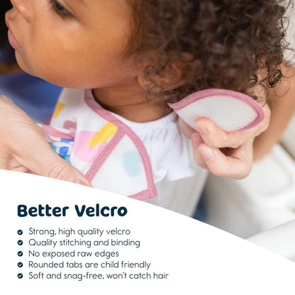 Tiny Twinkle Mess-Proof Baby Bib - Waterproof Bib for Baby Girl - Machine Washable - Adjustable