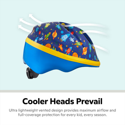 Schwinn Classic Bike Helmet for Kids, Blue Space Design, 44-50 cm Helmet for Kids Ages 1-3, Ultra
