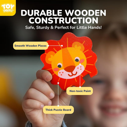 TOY Life Wooden Puzzles for Toddlers 2-4, Toddler Montessori Toys for 1 2 3 Year Old Boys Girls