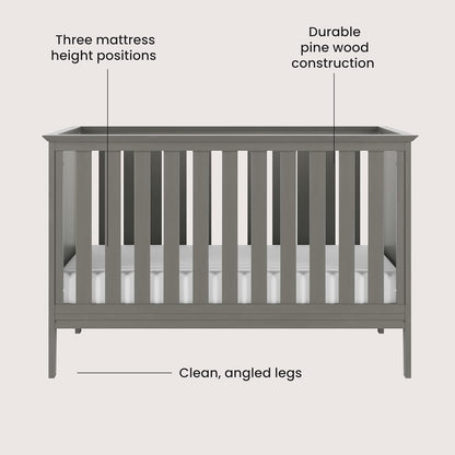 Child Craft Atwood 3-in-1 Convertible Crib, Baby Crib Converts to Day Bed, Toddler Bed, 3
