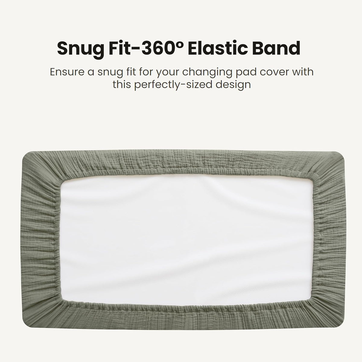 Konssy Waterproof Muslin Changing Pad Cover 2 Pack, Quilted Cotton Fitted Diaper Chang Table Cover