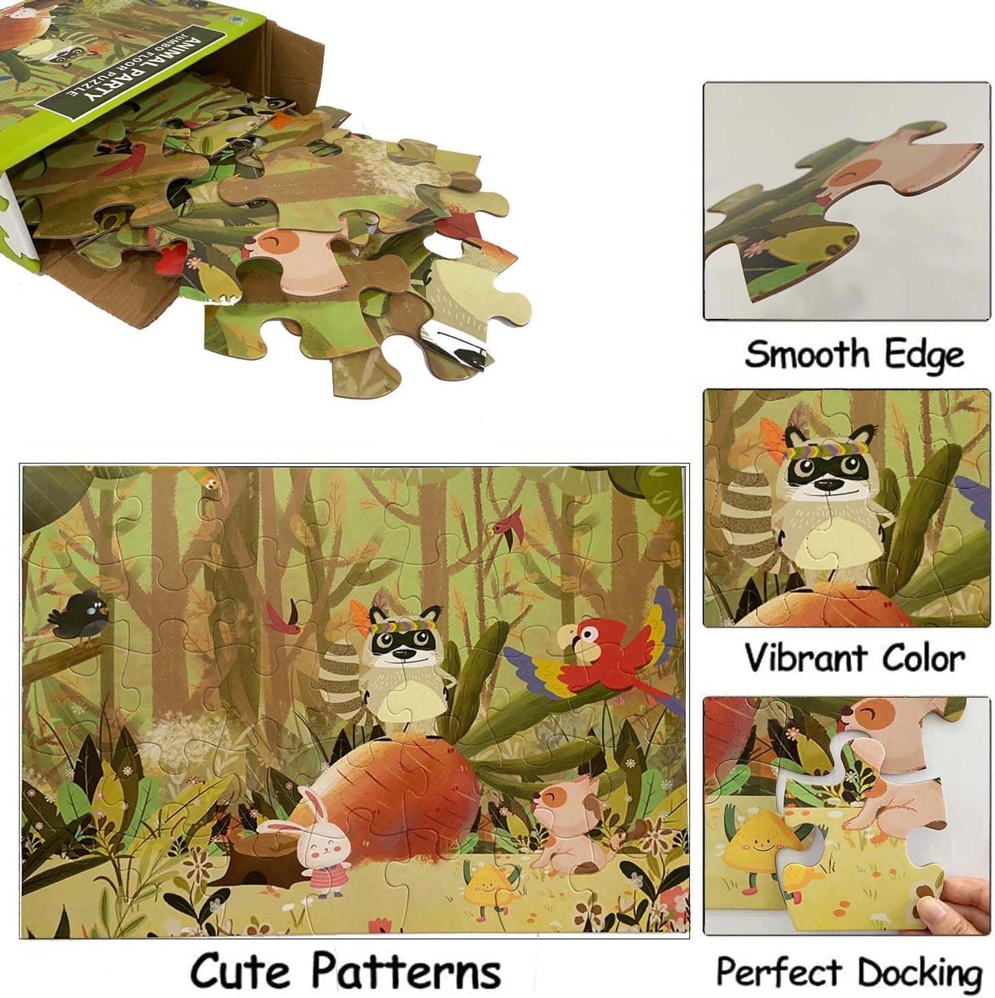 Jumbo Floor Puzzle for Kids, Large Jigsaw Puzzles 35 Piece for Kids Ages 3-5,Preschool Learning &