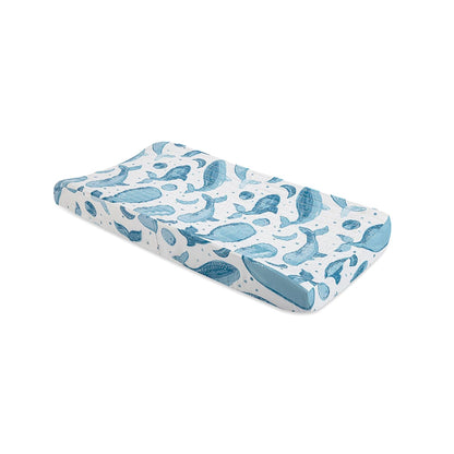 Crane Baby Quilted Changing Pad Cover with Animal Print, Breathable Cotton Sateen, Fits Standard