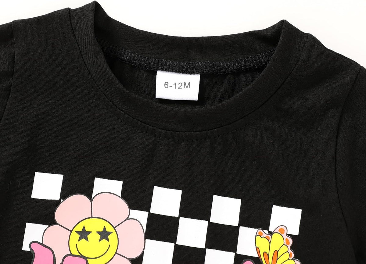 Happy Town Toddler Clothes Baby Boy Girl Smiley Face Shirt Short Sleeve T-Shirt Tee Summer Tops