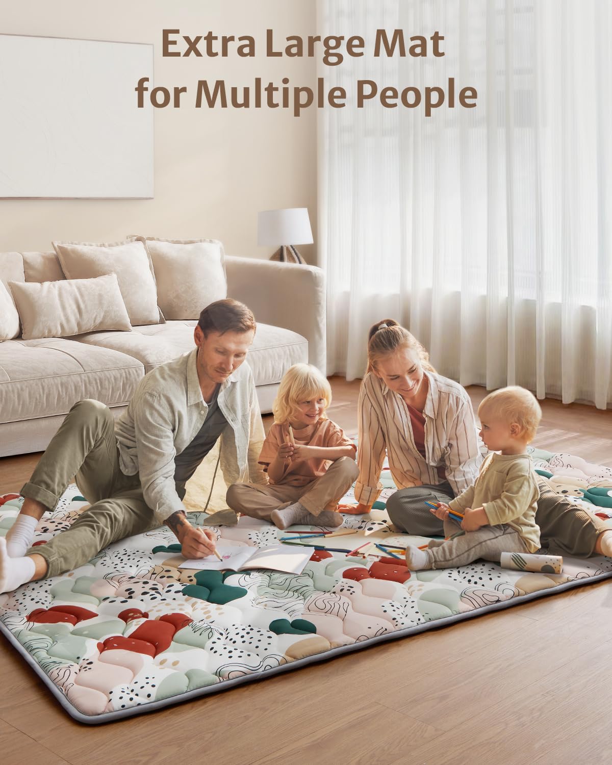 Blissful Diary Baby Play Mats for Floor, 71x59 Inch Thicker Foam Playmats for Babies and Toddlers