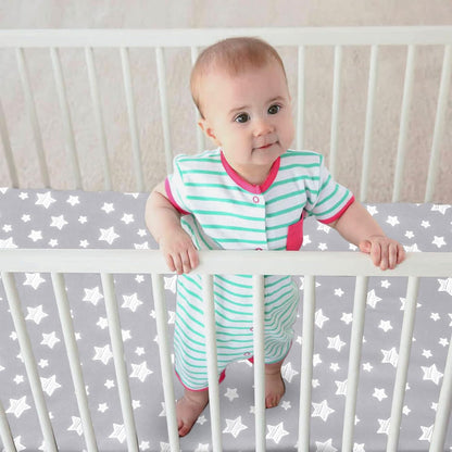 Pack and Play Sheets, 4 Pack Mini Crib Sheets, Stretchy Pack n Play Playard Fitted Sheet