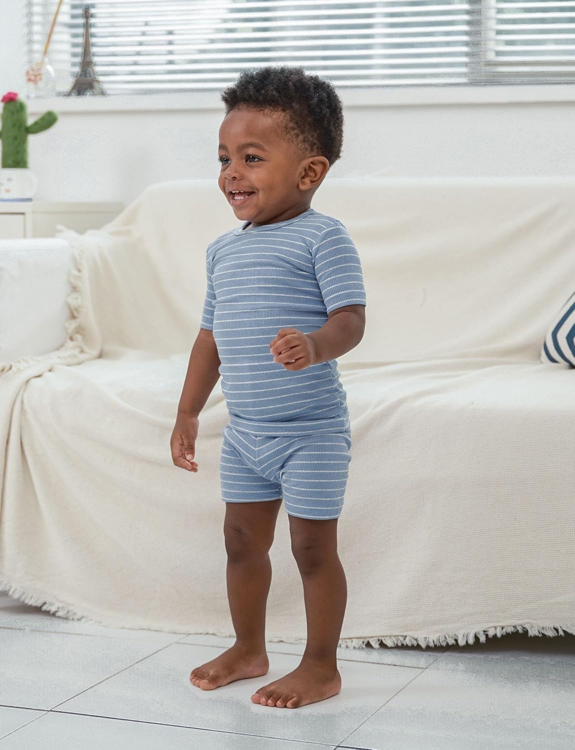 AVAUMA Stripe Pattern Baby Boys Girls Pajama Set Kids Toddler Snug fit Ribbed Sleepwear pjs for