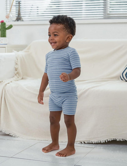 AVAUMA Stripe Pattern Baby Boys Girls Pajama Set Kids Toddler Snug fit Ribbed Sleepwear pjs for