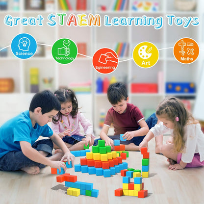 Magnetic Blocks, 1.34 inch Large Magnetic Building Blocks, 3D Magnetic Cubes for Toddlers