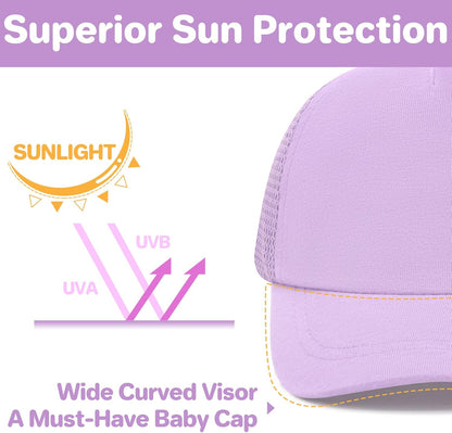qikqik Baby Baseball Cap Toddler Baseball Hat with Mesh Infant Sun Hat UPF 50+ Baby Ball Cap