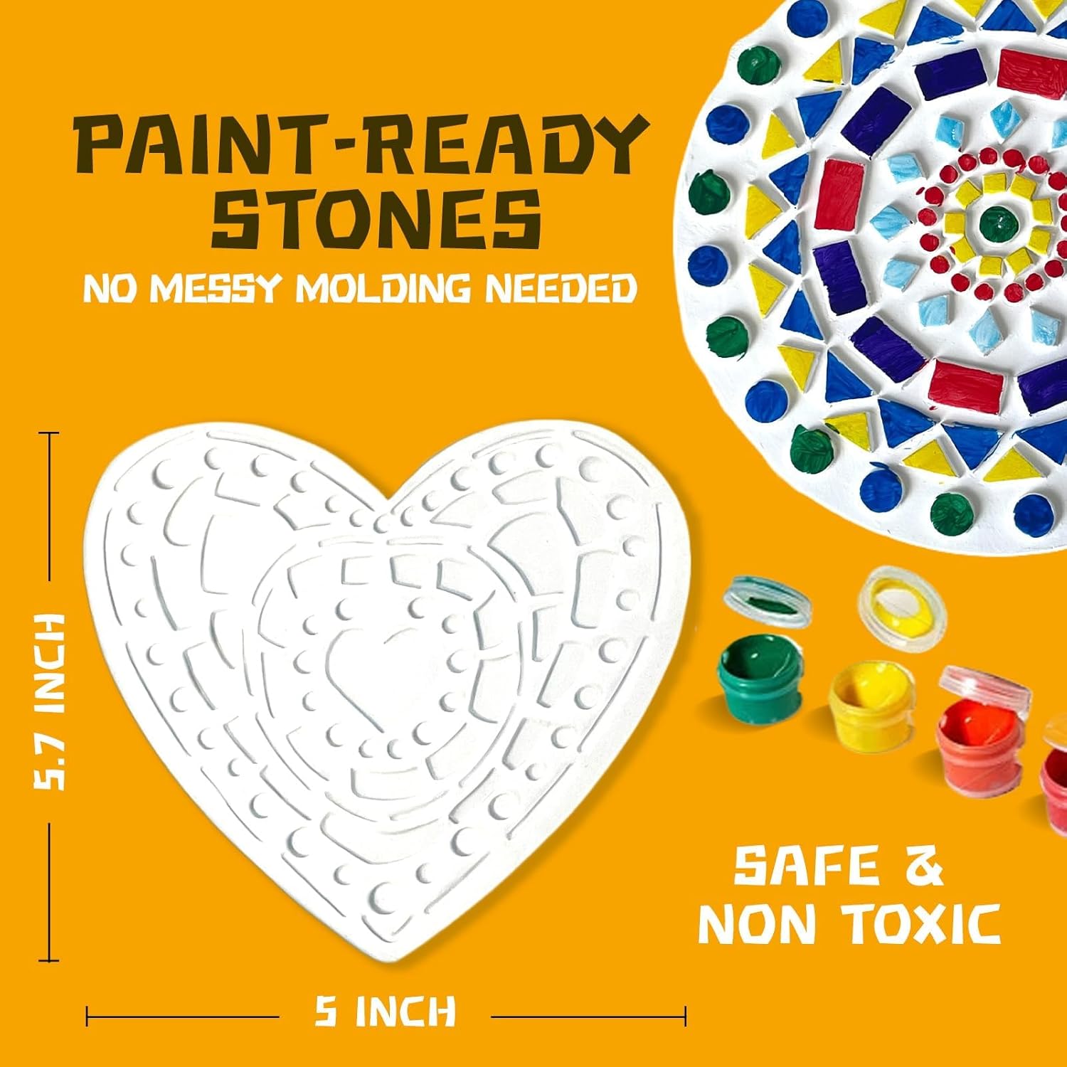EggSun 8Pcs Stepping Stones Painting Craft Kit for Kids 4 8 6, DIY Garden Stones Outdoor Paint Your