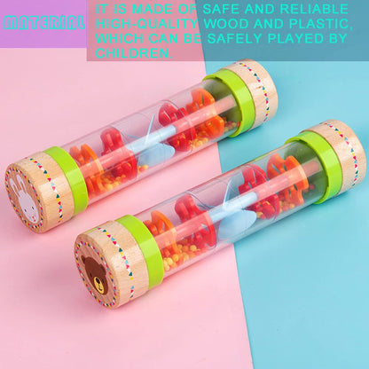 BIUWING Rainmaker Rain Sticks, Mini Wooden Musical Shake, Beaded Raindrops - Turn Over and Watch