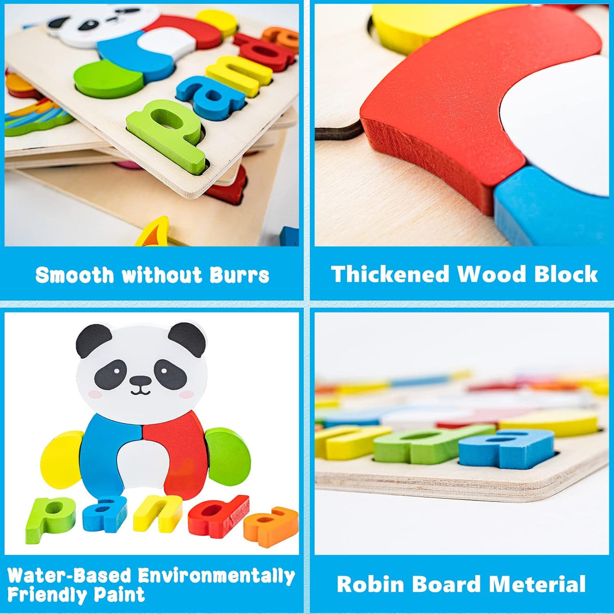 Toddler Puzzles,Wooden Puzzles for Todder 1 2 3 Years Old Boys Girls Eco Friendly Wooden Toys
