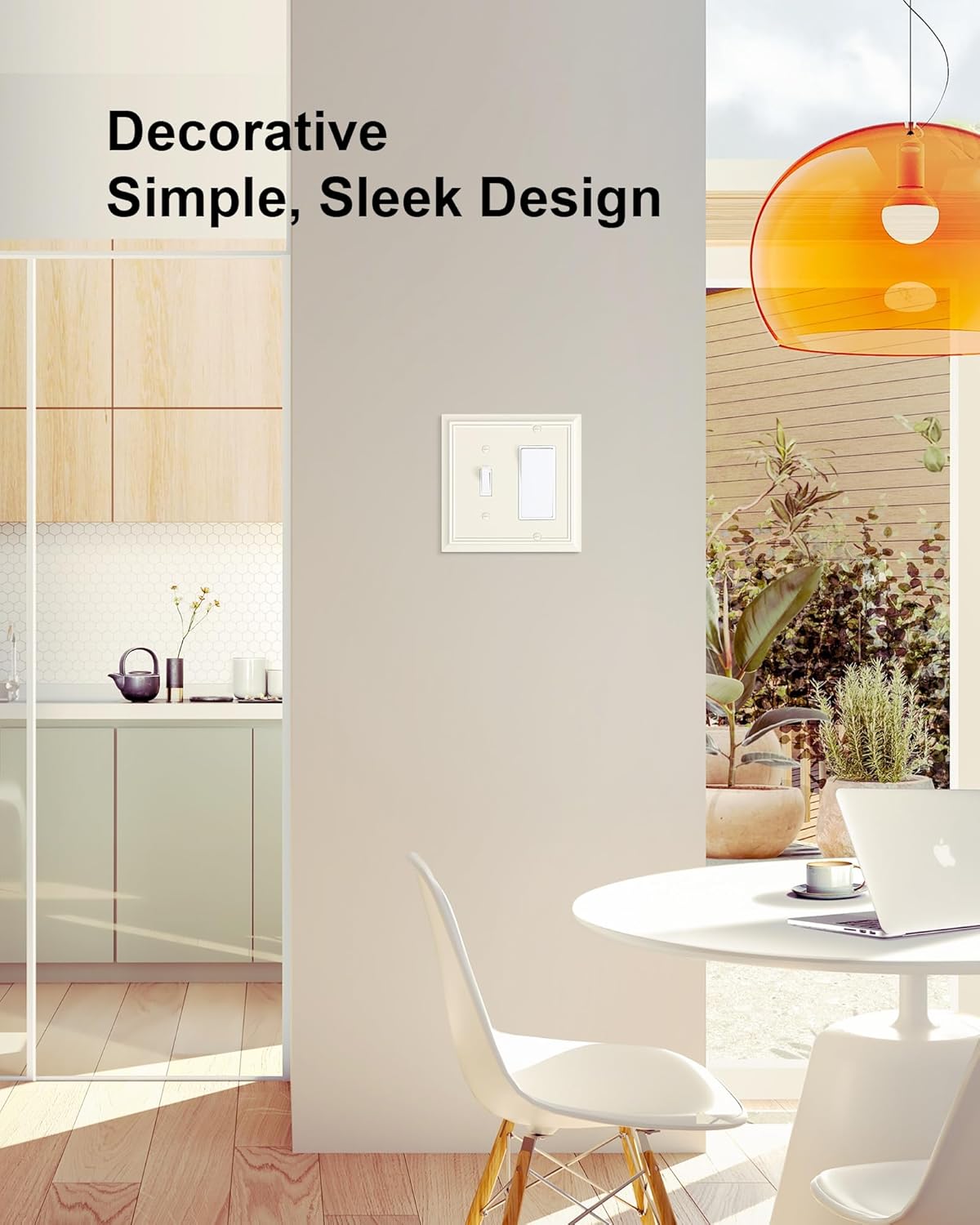 2-Pack Combo Toggle/Decorator Light Switch Cover Plate, Light Almond Decorative Electrical Outlet
