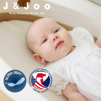 Baby Changing Basket Includes Diaper Caddy - Breathable & Waterproof Dual-Cover, Portable, Changing