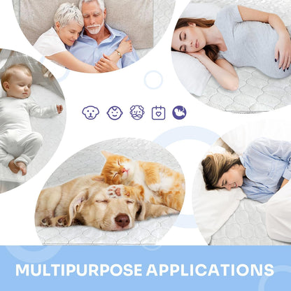 4-Layer Ultra Soft Quilted Bed Pads, 18" x 24" (3 Pack), Heavy Absorbency Underpad, Machine
