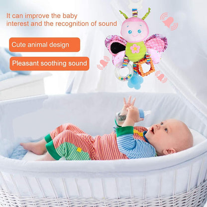Baby Stroller Toy and Car Seat Toy for Infant with Teether Hanging Rattle Toys Clip on Stroller Toy
