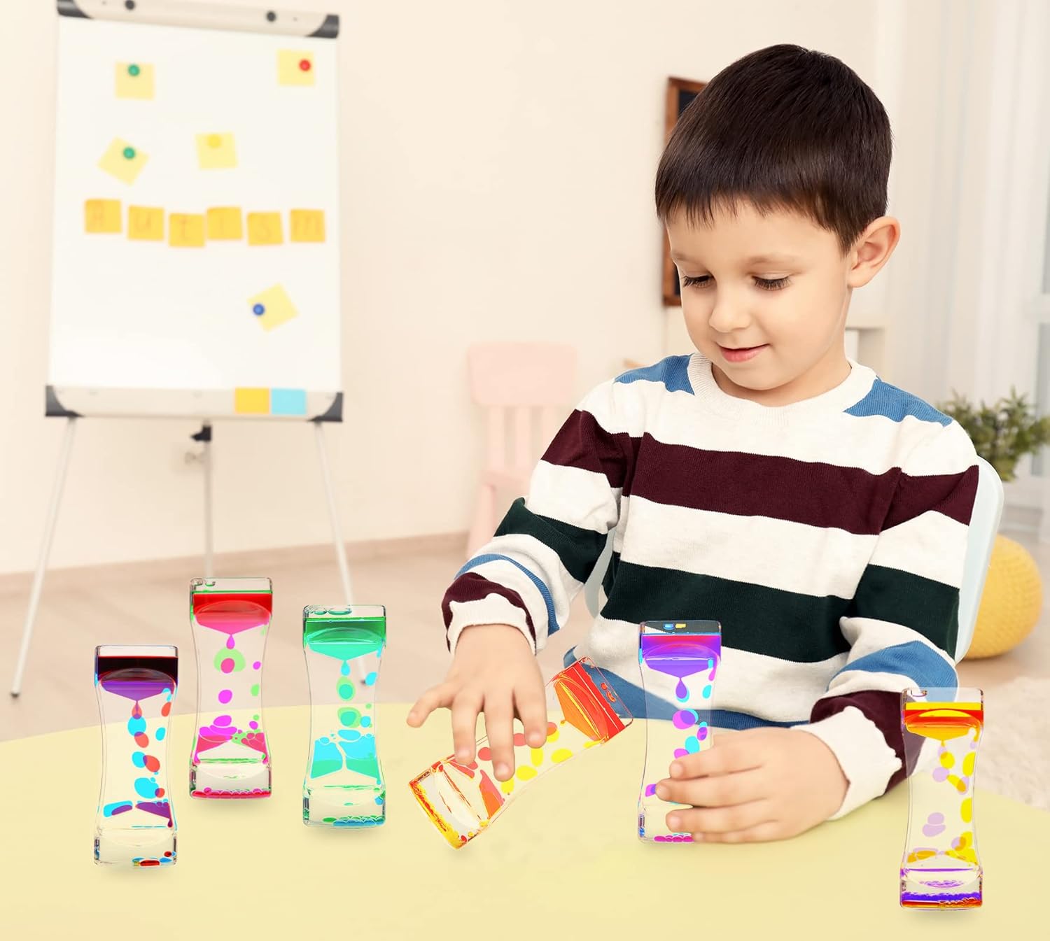 Liquid Motion Bubbler,9 Pack Floating Sensory Play Water Timer Fidget Toys for Adults and Kids,Calm
