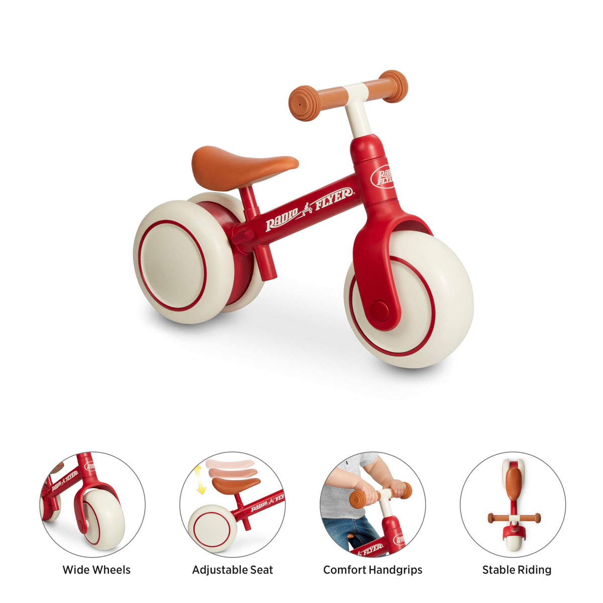 Radio Flyer Steady Start Balance Bike, for Kids Ages 1-3, Red