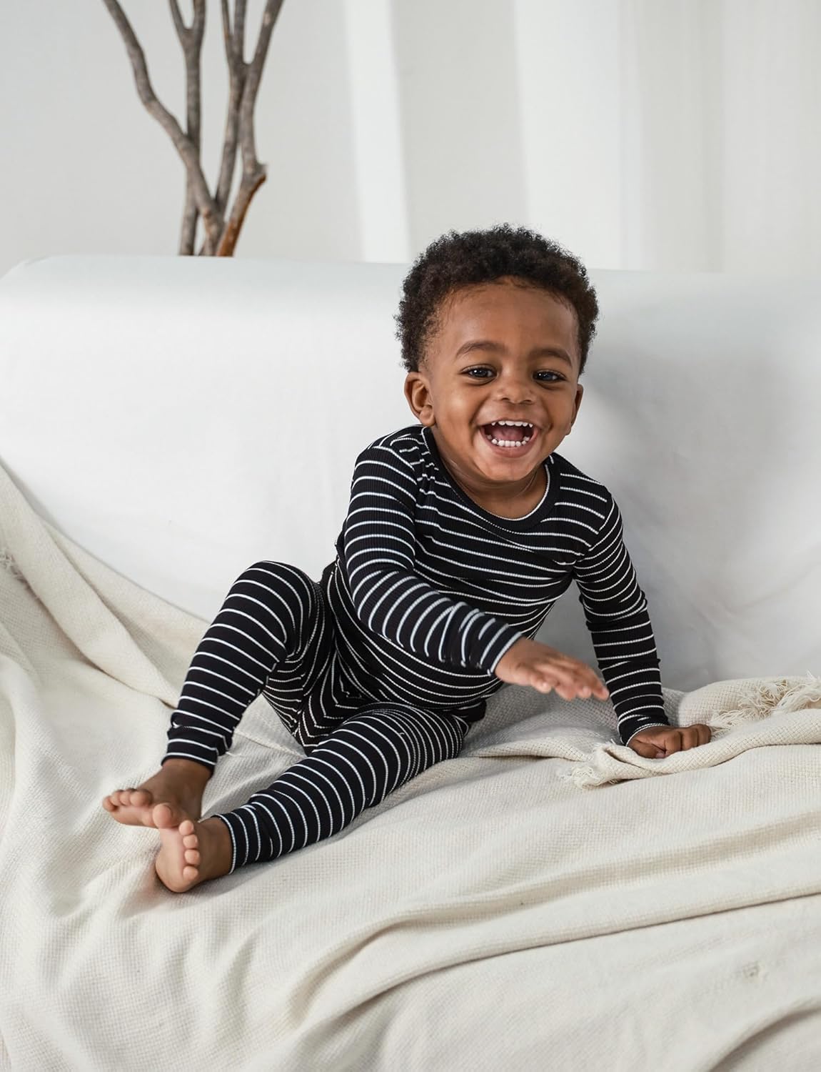 AVAUMA Stripe Pattern Baby Boys Girls Pajama Set Kids Toddler Snug fit Ribbed Sleepwear pjs for