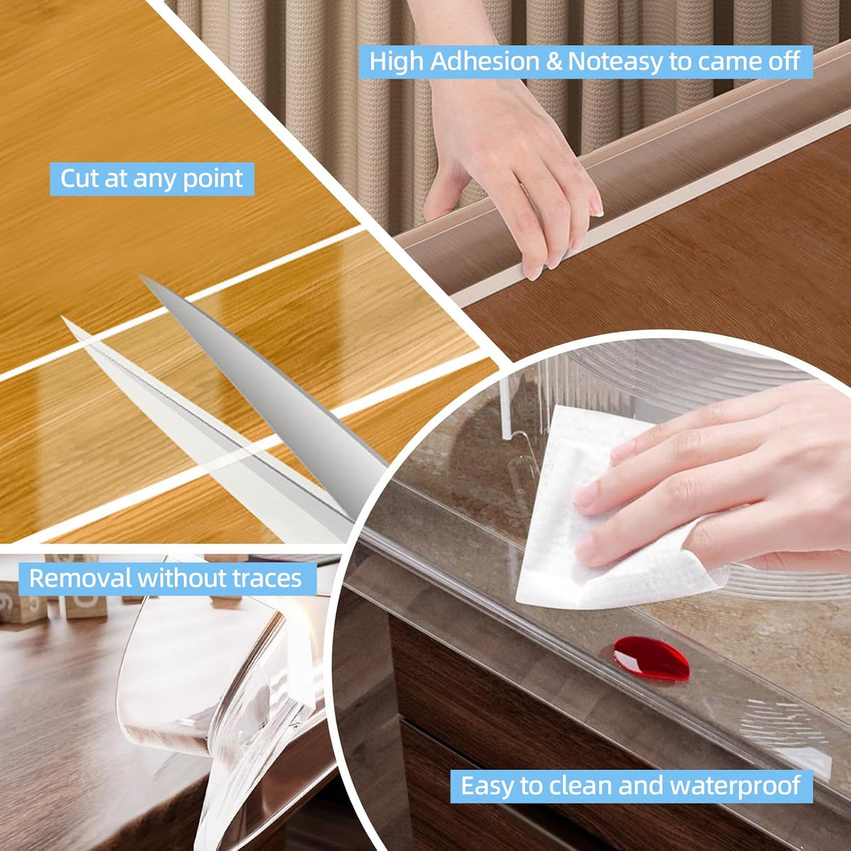 Clear Edge Protector Strip Sharp Edge Wrap Cover Tape,1.18 in x 13.12 FT,Self Adhesive Protective