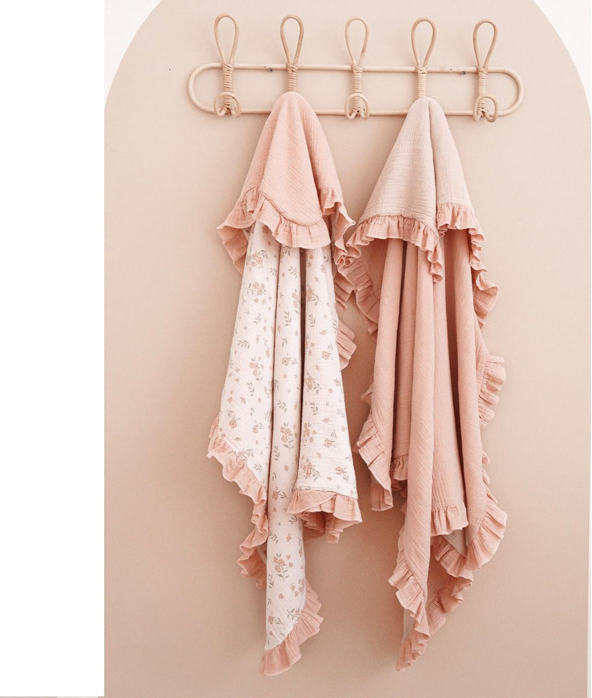Konssy Flounce Muslin Baby Blankets, Cotton Crib Blanket for Baby Infant Toddler, Super Soft and